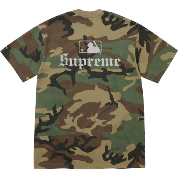 Supreme MLB Teams Tee - Woodland Camo (front)