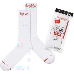 Supreme MM6 Maison Margiela Hanes Crew Socks (1 Pack) White
