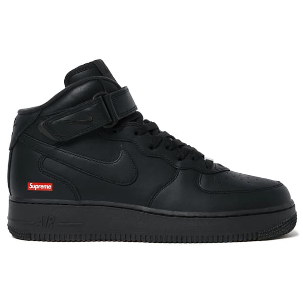 Supreme Nike Air Force 1 Mid - Black (front)