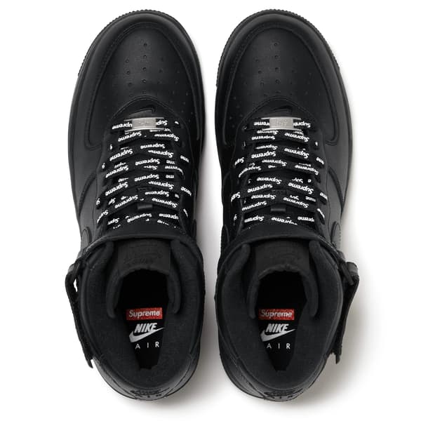 Supreme Nike Air Force 1 Mid - Black (front)