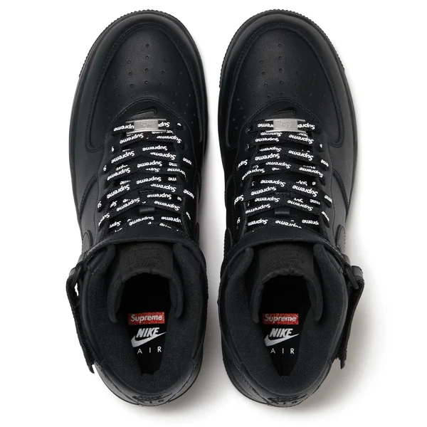 Supreme Nike Air Force 1 Mid - Black (front)