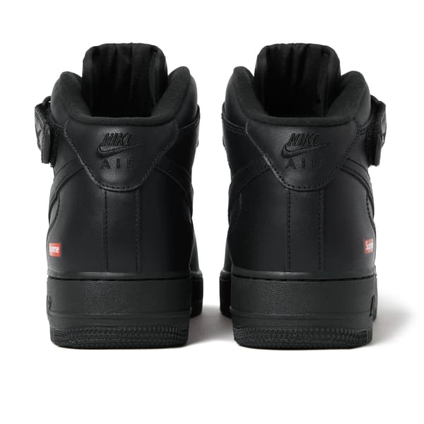 Supreme Nike Air Force 1 Mid - Black (front)