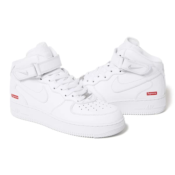 Supreme Nike Air Force 1 Mid - White (front)