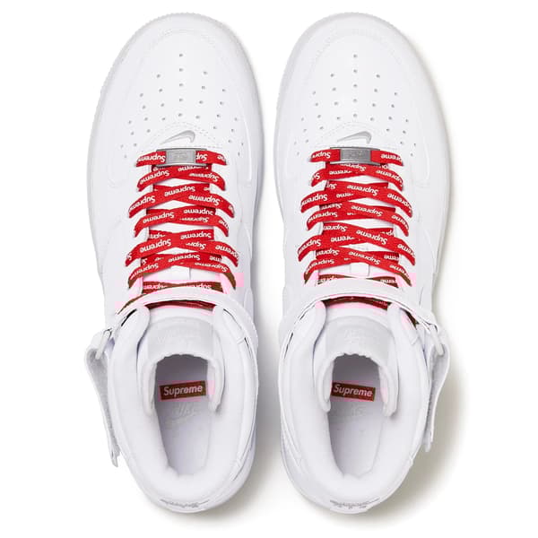 Supreme Nike Air Force 1 Mid - White (front)