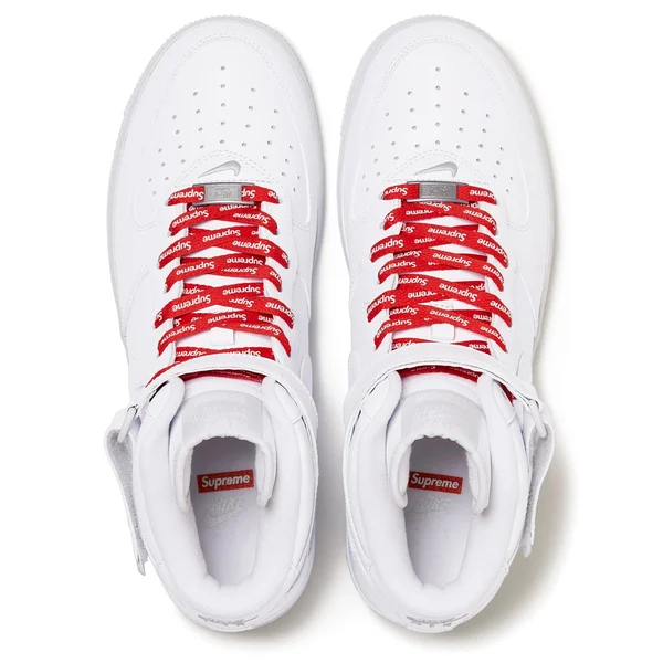 Supreme Nike Air Force 1 Mid - White (front)