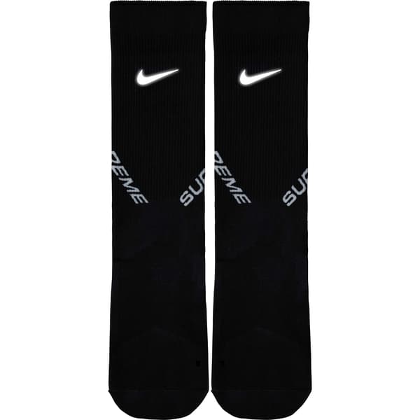Supreme Nike Crew Socks - Black (front)