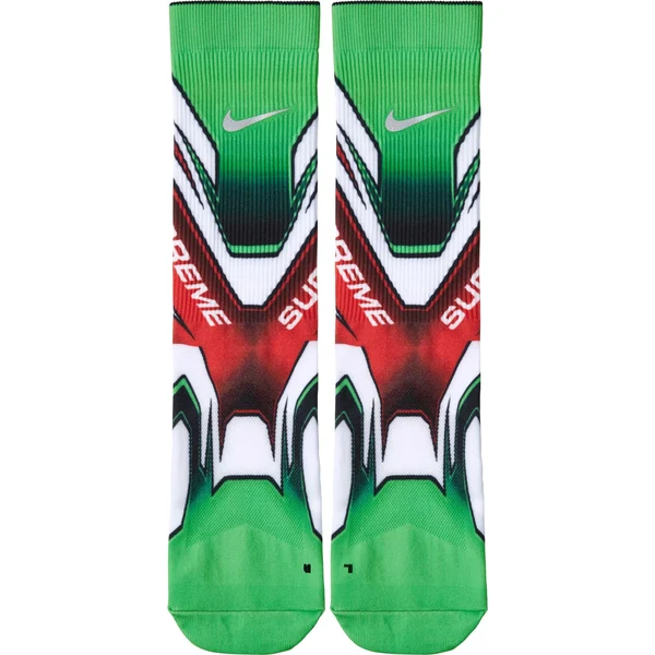 Supreme Nike Crew Socks - Green Multi (front)
