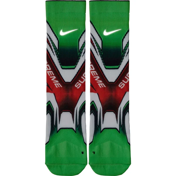 Supreme Nike Crew Socks - Green Multi (front)