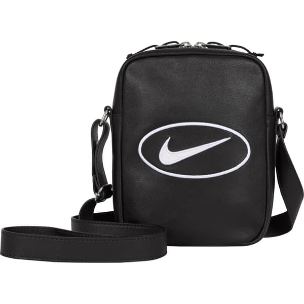 Supreme Nike Leather Shoulder Bag - Black (front)