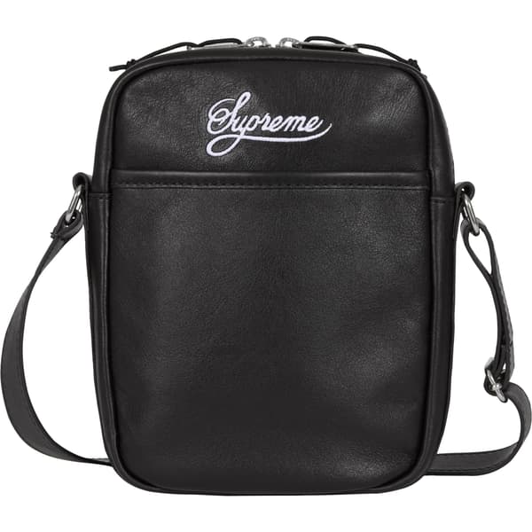 Supreme Nike Leather Shoulder Bag - Black (front)