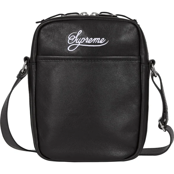 Supreme Nike Leather Shoulder Bag - Black (front)
