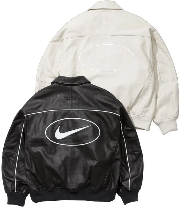 Supreme Nike Leather Varsity Jacket - Product Image