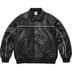 Supreme Nike Leather Varsity Jacket - Black (front)
