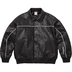 Supreme Nike Leather Varsity Jacket - Black (front)