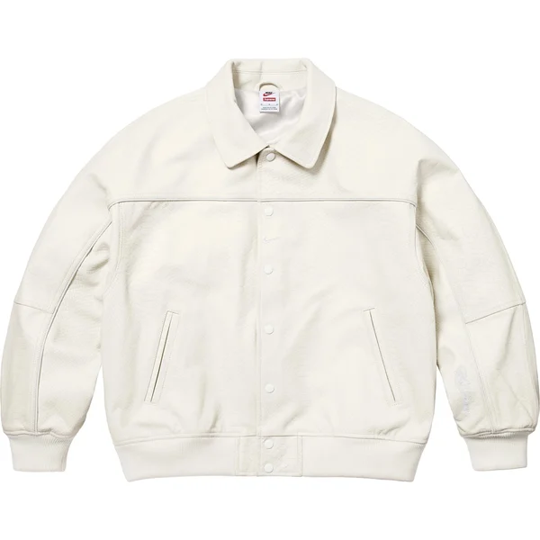 Supreme Nike Leather Varsity Jacket - Snakeskin (front)