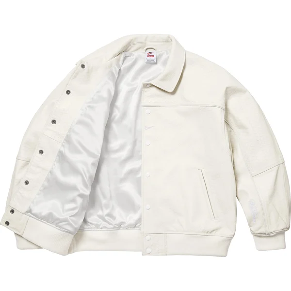 Supreme Nike Leather Varsity Jacket - Snakeskin (front)