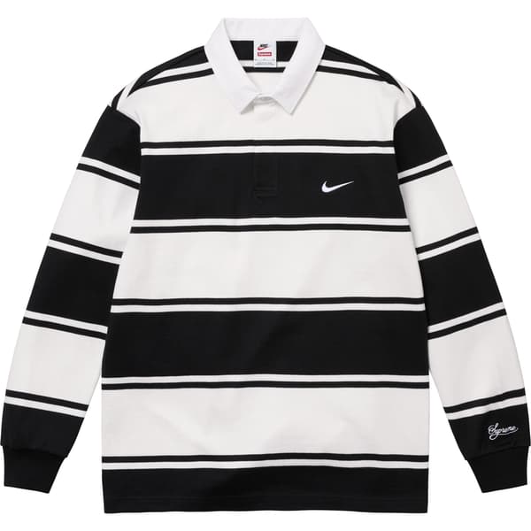Supreme Nike Stripe Rugby - Black (front)