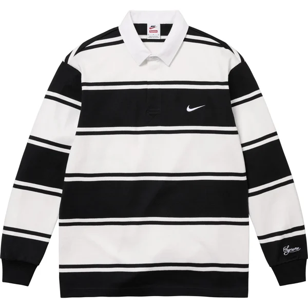 Supreme Nike Stripe Rugby - Black (front)