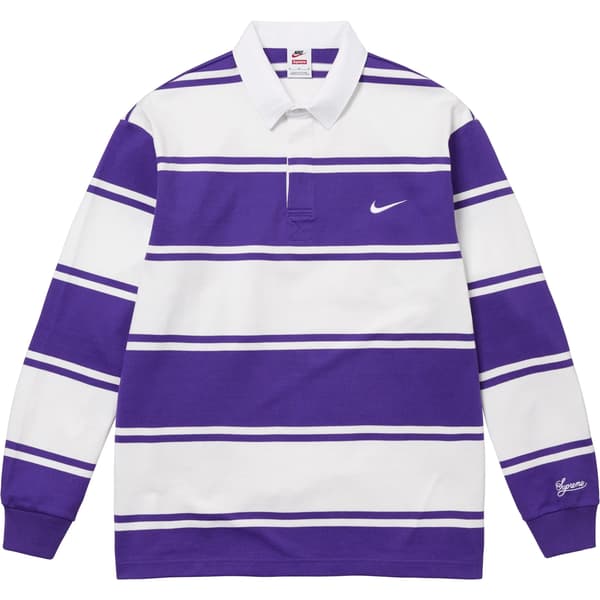 Supreme Nike Stripe Rugby - Purple (front)