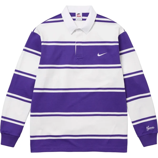 Supreme Nike Stripe Rugby - Purple (front)
