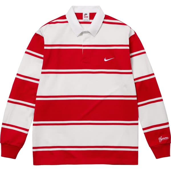 Supreme Nike Stripe Rugby - Red (front)
