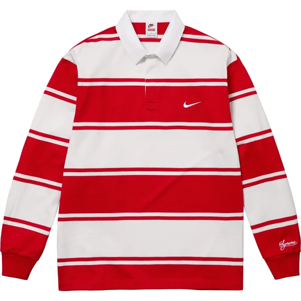 Supreme Nike Stripe Rugby - Red (front)