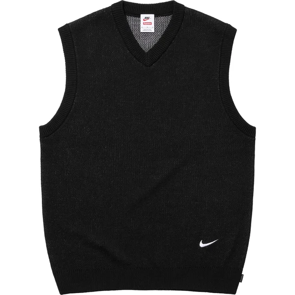 Supreme Nike Sweater Vest - Black (front)