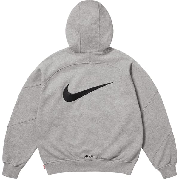 Supreme Nike Zip Up Hooded Sweatshirt - Heather Grey (front)