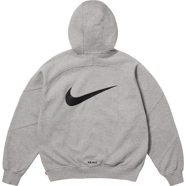 Supreme Nike Zip Up Hooded Sweatshirt - Heather Grey (front)