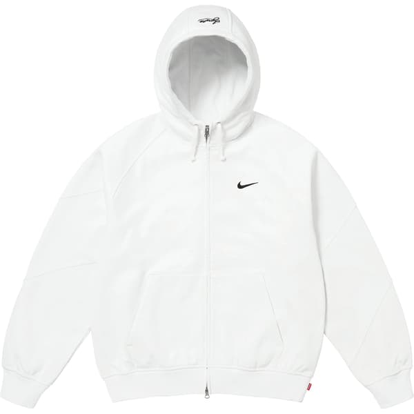 Supreme Nike Zip Up Hooded Sweatshirt - White (front)