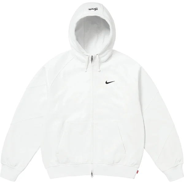 Supreme Nike Zip Up Hooded Sweatshirt - White (front)