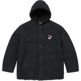Supreme Number (N)ine Faux Shearling Hooded Coat Black