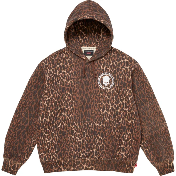 Supreme Number (N)ine Hooded Sweatshirt - Leopard (front)