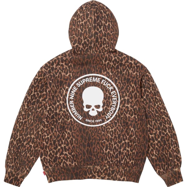 Supreme Number (N)ine Hooded Sweatshirt - Leopard (front)