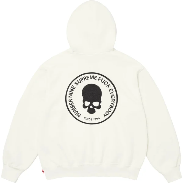 Supreme Number (N)ine Hooded Sweatshirt - White (front)