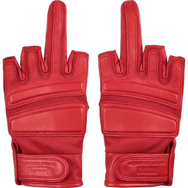 Supreme Number (N)ine Leather Gloves - Red (front)