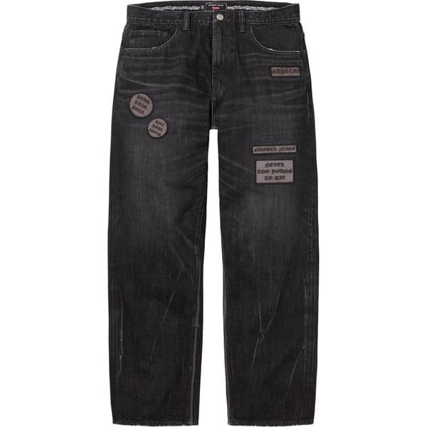 Supreme Number (N)ine Patches Loose Fit Selvedge Jean - Black (front)