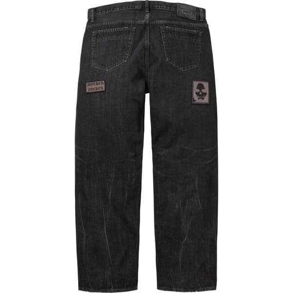 Supreme Number (N)ine Patches Loose Fit Selvedge Jean - Black (front)