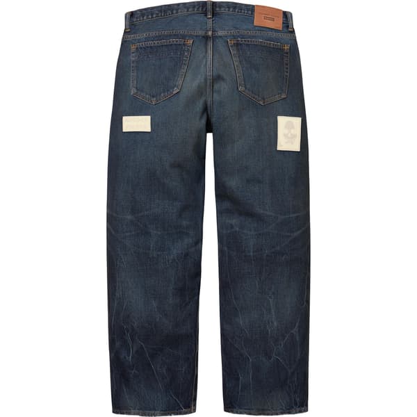 Supreme Number (N)ine Patches Loose Fit Selvedge Jean - Washed Indigo (front)