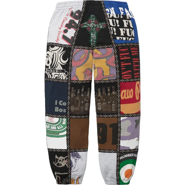Supreme Number (N)ine Patchwork Sweatpant - Multicolor (front)
