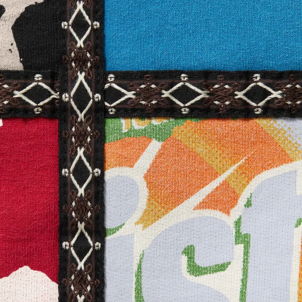 Supreme Number (N)ine Patchwork Zip Up Hooded Sweatshirt - Multicolor (front)