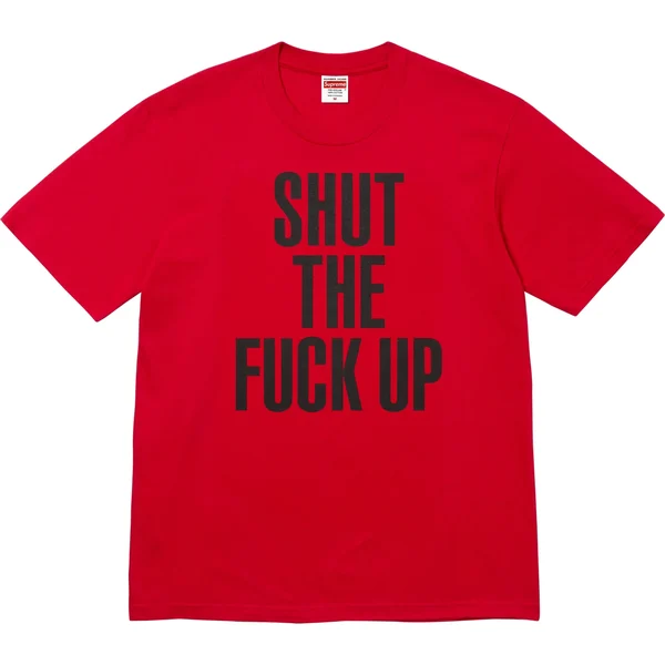 Supreme Number (N)ine Shut Up Tee - Red (front)