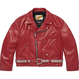 Supreme Number (N)ine Schott Perfecto Leather Jacket Red