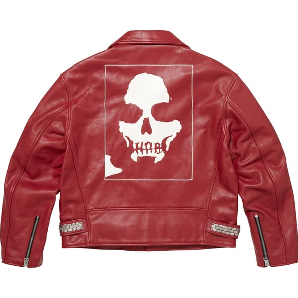 Supreme Number (N)ine Schott Perfecto Leather Jacket - Red (front)