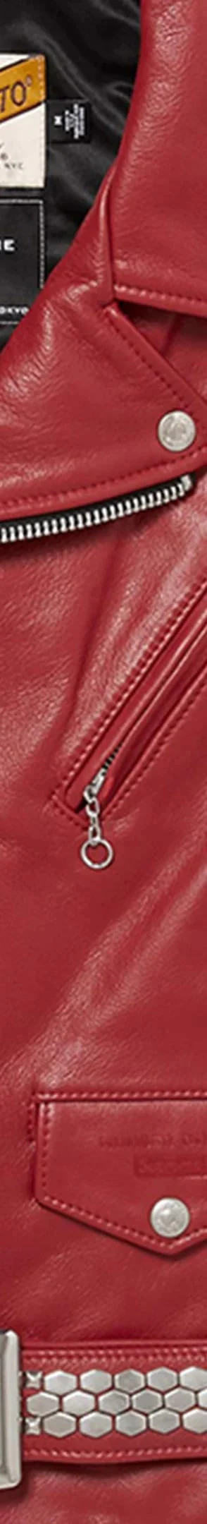 Supreme Number (N)ine Schott Perfecto Leather Jacket - Red (front)