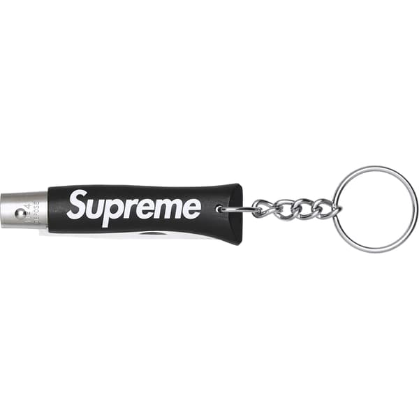 Supreme Opinel No. 4 Knife Keychain - Black (front)