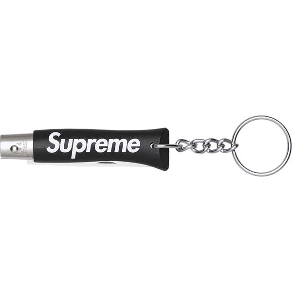 Supreme Opinel No. 4 Knife Keychain - Black (front)