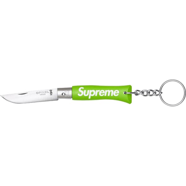 Supreme Opinel No. 4 Knife Keychain - Green (front)
