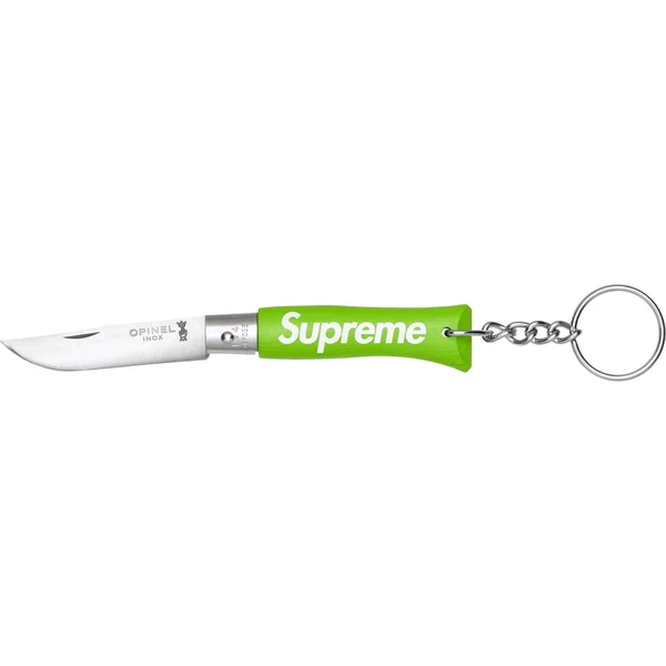 Supreme Opinel No. 4 Knife Keychain - Green (front)