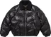 Supreme Schott Chevron Leather Down Puffer Jacket - Black (front)